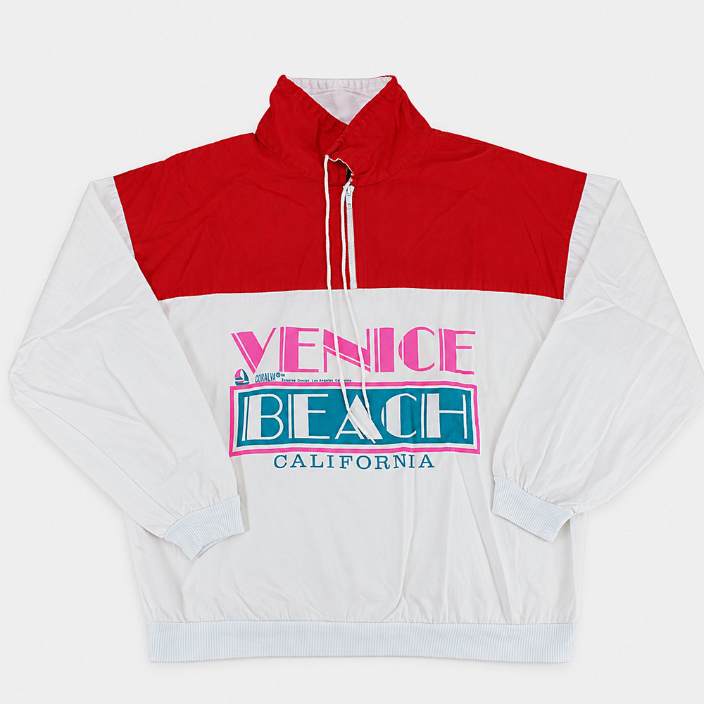 VTG Venice Beach California Hoodie Sweatshirt Size M - Made in USA 100% Cotton